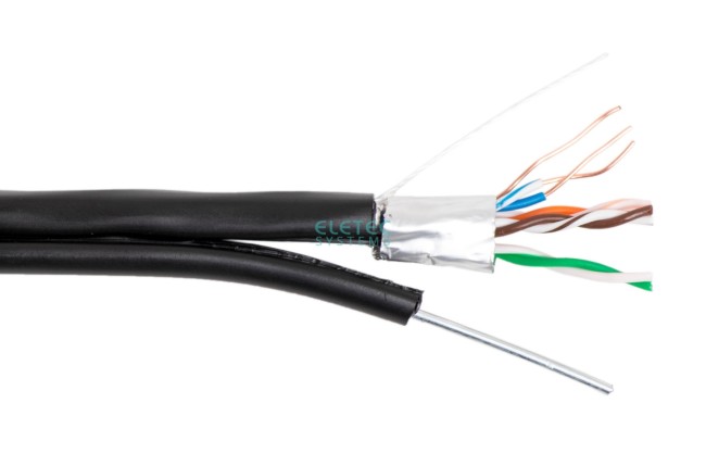 Кабель FTP 5E Eletec 4x2xAWG24 наружный с тросом,, медь 20 м