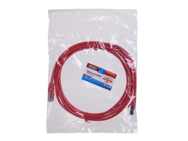Патч-корд FTP4 cat.5e, литой коннектор, красный, Netko CKC Патч-корд FTP4 cat.5e, литой коннектор, красный, Netko CKC