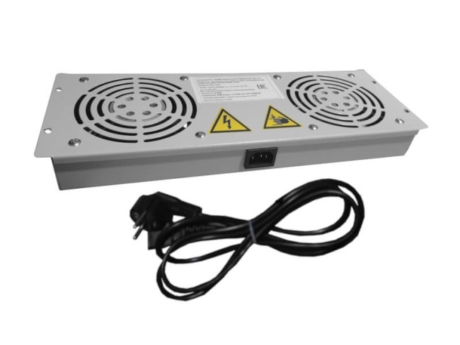 Блок вентиляторов 2 шт для серий Expert, Optima глубиной 600/800/1000 с кабелем, Netko, серый А Блок вентиляторов 2 шт для серий Expert, Optima глубиной 600/800/1000 с кабелем, Netko, серый А