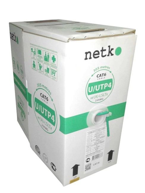 Кабель U/UTP4 cat.6, 4 пары 23 AWG BC, с крестовиной, нг(А)-LSLTx, зеленый; одножильный, FLUKE TEST, NETKO Expert СКС 20м Кабель U/UTP4 cat.6, 4 пары 23 AWG BC, с крестовиной, нг(А)-LSLTx, зеленый; одножильный, FLUKE TEST, NETKO Expert СКС 20м