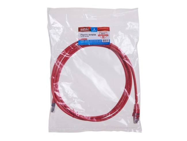 Патч-корд FTP4 cat.5e, литой коннектор, красный, Netko CKC Патч-корд FTP4 cat.5e, литой коннектор, красный, Netko CKC