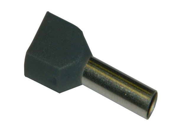 Штыревой втулочный кабельный наконечник TE 4012 (НШВИ F=12мм) 2х4мм2, изолированный, серый, 100шт., NETKO Optima Штыревой втулочный кабельный наконечник TE 4012 (НШВИ F=12мм) 2х4мм2, изолированный, серый, 100шт., NETKO Optima