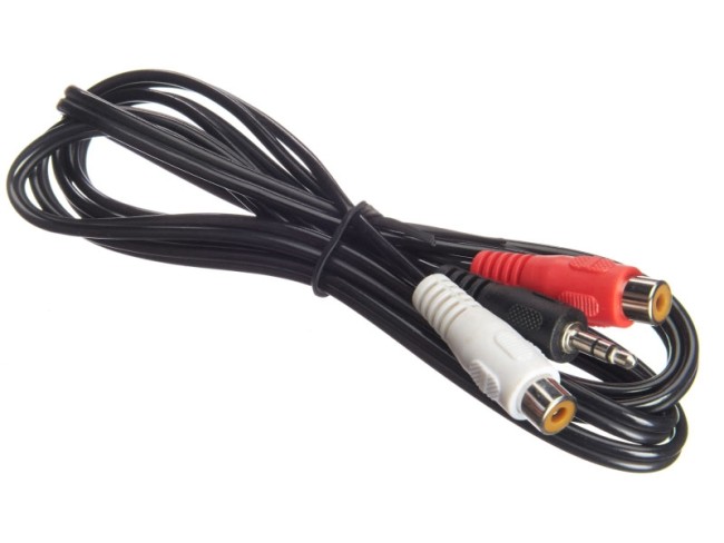 Шнур аудио-видео: 2 гнезда RCA-3,5 мм стерео ( длина 1.5 м, литой), NETKO Optima Шнур аудио-видео: 2 гнезда RCA-3,5 мм стерео ( длина 1.5 м, литой), NETKO Optima