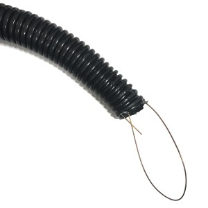 Труба гофрированная, ПНД, легкая, с зондом, d50 мм, черная, 30м С 