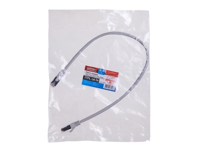 Патч-корд FTP4 cat.5e, литой коннектор, серый, Netko CKC 5 шт Патч-корд FTP4 cat.5e, литой коннектор, серый, Netko CKC 5 шт