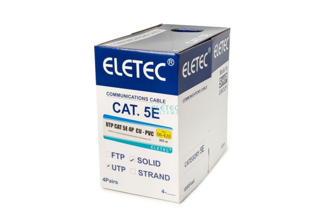 Кабель UTP 5E Eletec 4x2xAWG24,, медь, Россия 150 м