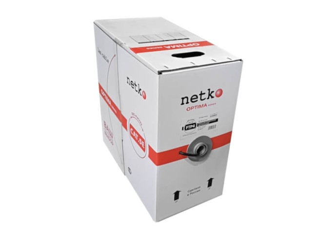 Кабель FTP4 cat.5е, одножильный, Cu, наружный, Проходит Fluke тест, черный, NETKO Optima Gold 40м Кабель FTP4 cat.5е, одножильный, Cu, наружный, Проходит Fluke тест, черный, NETKO Optima Gold 40м