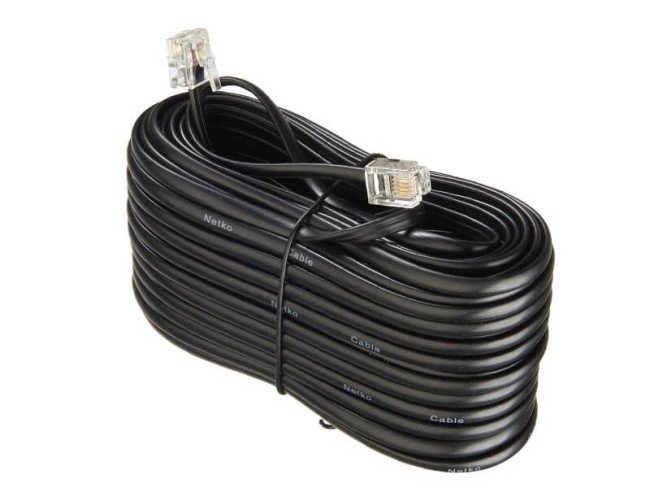 Удлинитель телефонный (6р4с) 20 метров / черный NETKO Optima Удлинитель телефонный (6р4с) 20 метров / черный NETKO Optima