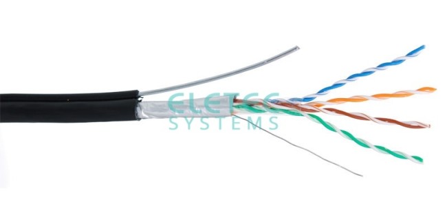 Кабель FTP 5E Eletec 4x2xAWG24 наружный с тросом,, медь 150 м