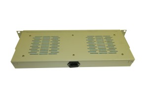 Полка вентиляторная 19 1U/2 вентилятора, с кабелем, без выключателя, серая Netko