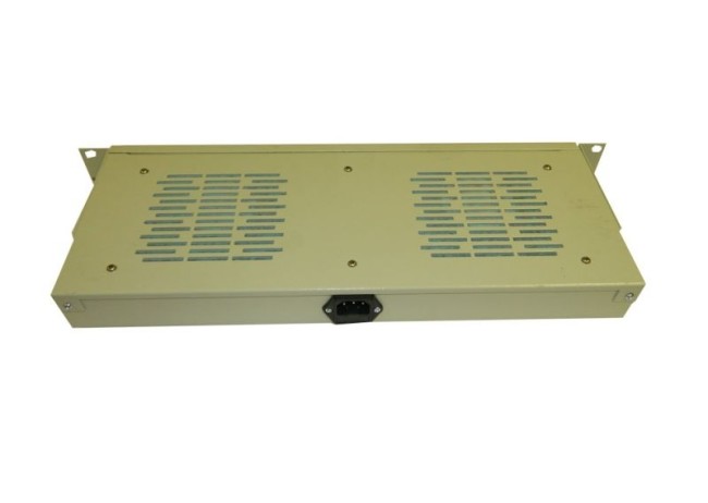 Полка вентиляторная 19 1U/2 вентилятора, с кабелем, без выключателя, серая Netko Полка вентиляторная 19 1U/2 вентилятора, с кабелем, без выключателя, серая Netko