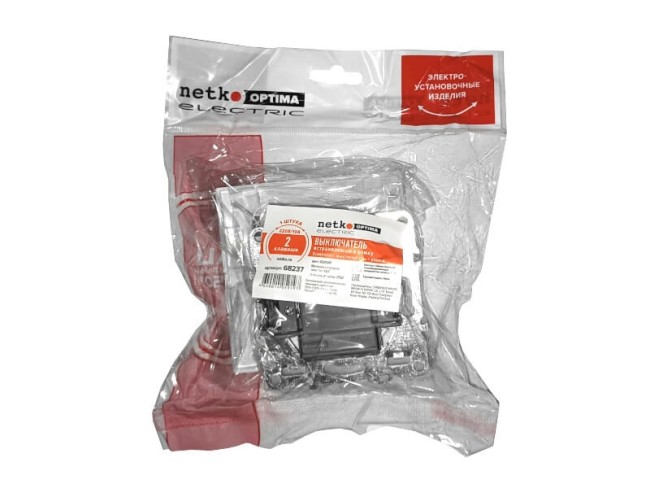 Выключатель двухклавишный, встраиваемый в рамку, 10A, IP20, белый NETKO Optima Electric (1шт.) + 1-х постовая рамка Выключатель двухклавишный, встраиваемый в рамку, 10A, IP20, белый NETKO Optima Electric (1шт.) + 1-х постовая рамка