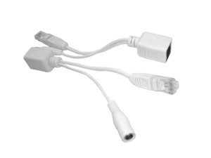 POE-PAS-D2.1 PoE, комплект передатчик (PSE)+приемник (PD), внутр диаметр 2.1, пассивный, белый