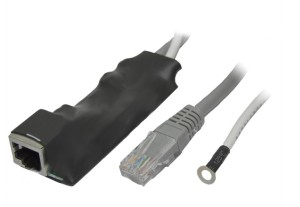 Грозозащита POE 802.3af/at, проходная, внутренняя, размеры 70*30*18мм, черная