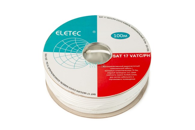 Кабель коаксиальный SAT 17 VATC/PH Cu/Cu 75 Ом, 30 м