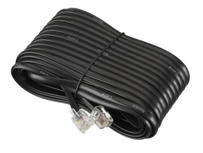 Удлинитель телефонный (6р4с) 15 метров / черный NETKO Optima 5шт Удлинитель телефонный (6р4с) 15 метров / черный NETKO Optima 5шт