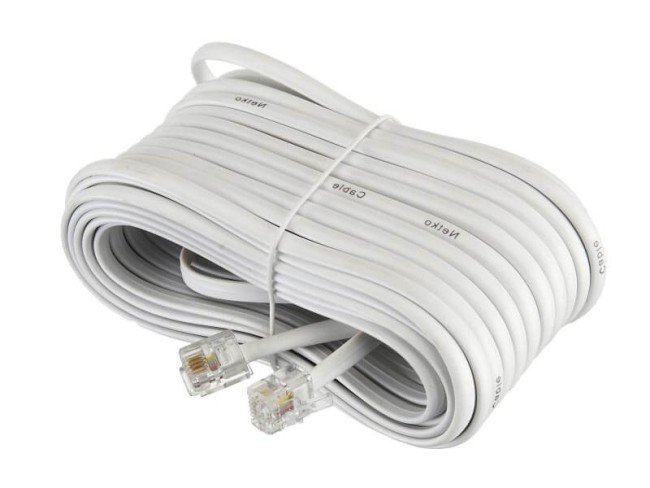 Удлинитель телефонный (6р4с) 15 метров / белый NETKO Optima Удлинитель телефонный (6р4с) 15 метров / белый NETKO Optima