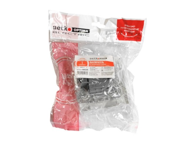 Выключатель одноклавишный, встраиваемый в рамку, 10А, IP20, белый NETKO Optima Electric (1шт.) + 1-х постовая рамка 5 шт Выключатель одноклавишный, встраиваемый в рамку, 10А, IP20, белый NETKO Optima Electric (1шт.) + 1-х постовая рамка 5 шт