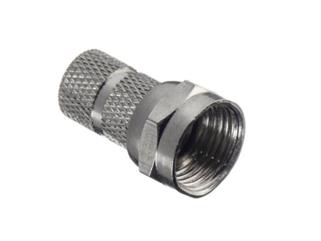 Штекер F (гайка) на 3С2V (медь) (F113), NETKO Optima 20 шт