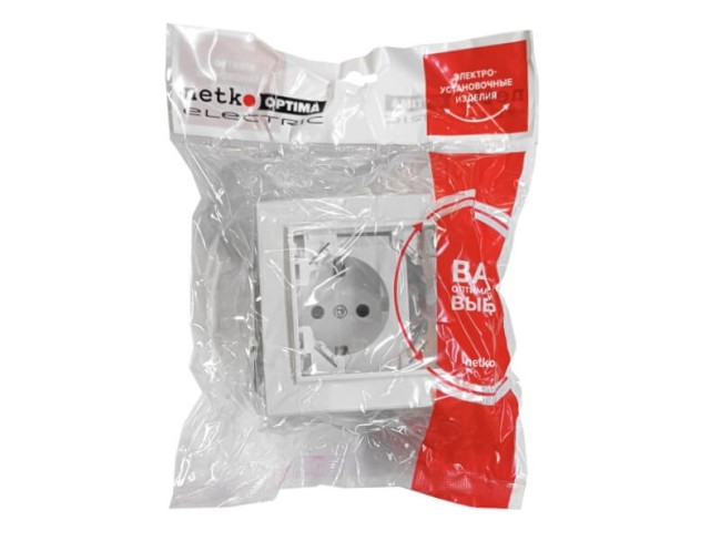 Розетка NETKO Optima Electric с заземл(1шт.) + 1-х пост. рамка, 16А, пластик, IP20, белый Розетка NETKO Optima Electric с заземл(1шт.) + 1-х пост. рамка, 16А, пластик, IP20, белый