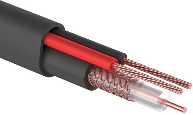 Кабель комбинированный RG59 B/U+2x0.75 мм2 75 Ом, Outdoor, 100 м