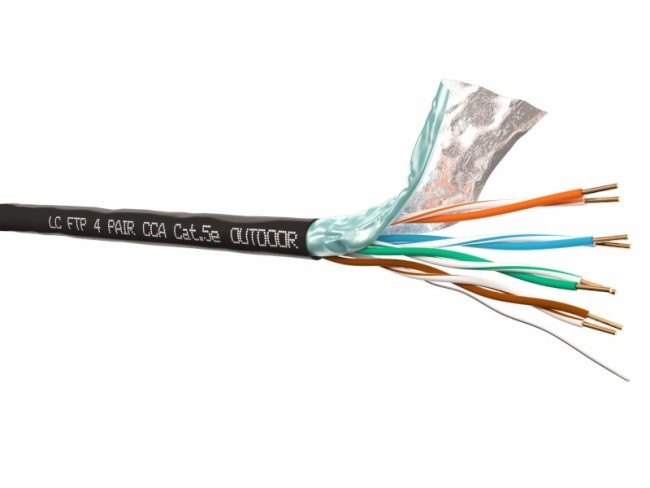 Кабель LC FTP4 cat.5e, одножильный, экранированный, CCA, для наружных работ 305м Кабель LC FTP4 cat.5e, одножильный, экранированный, CCA, для наружных работ 305м