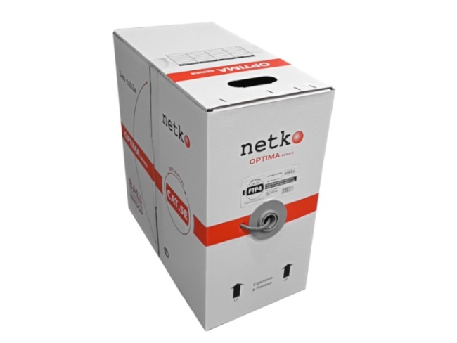 Кабель FTP4 cat.5е, одножильный, Cu, нг(А)-HF LSZH, Проходит Fluke тест, серый, NETKO Optima Silver 30м Кабель FTP4 cat.5е, одножильный, Cu, нг(А)-HF LSZH, Проходит Fluke тест, серый, NETKO Optima Silver 30м