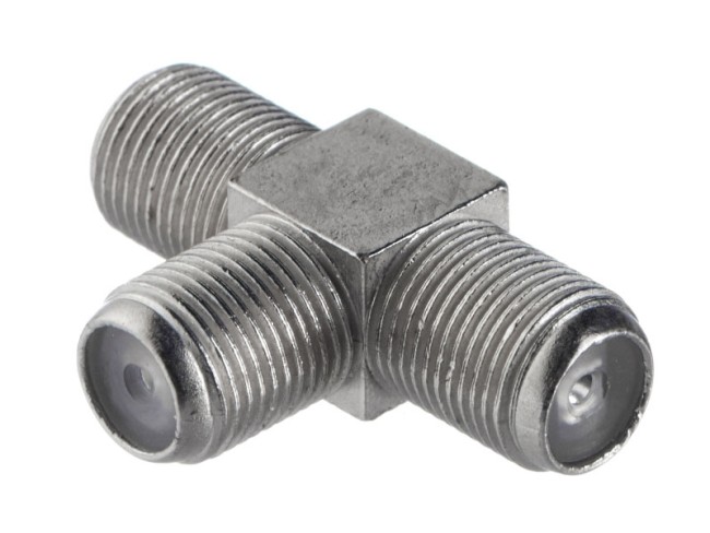 Переходник соединитель на 3 гн F тройник (цинк), NETKO Optima