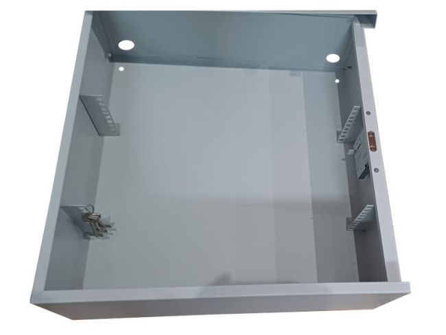 Антивандальный Шкаф 3U пенального типа, (530x180x550мм) 19 направляющие, передняя дверь металл, замок, серый Netko Антивандальный Шкаф 3U пенального типа, (530x180x550мм) 19 направляющие, передняя дверь металл, замок, серый Netko