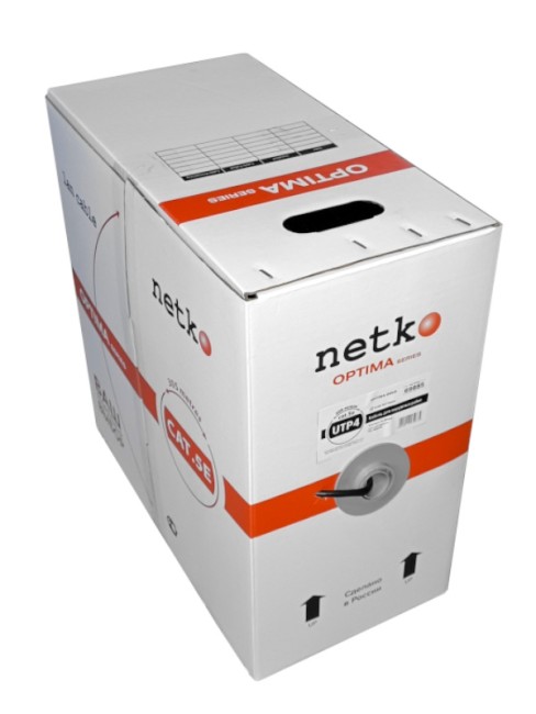 Кабель UTP4 cat.5е, одножильный, Cu, наружный, Проходит Fluke тест, черный, NETKO Optima Gold 40м Кабель UTP4 cat.5е, одножильный, Cu, наружный, Проходит Fluke тест, черный, NETKO Optima Gold 40м