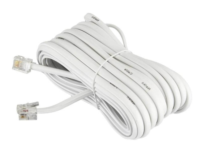 Удлинитель телефонный (6р4с) 10 метров / белый NETKO Optima 5шт Удлинитель телефонный (6р4с) 10 метров / белый NETKO Optima 5шт