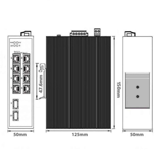 AN-SXGM10P8B - промышленный 10-портовый управляемый гигабитный L2+ коммутатор с HiPoE до 480Вт AN-SXGM10P8B - промышленный 10-портовый управляемый гигабитный L2+ коммутатор с HiPoE до 480Вт