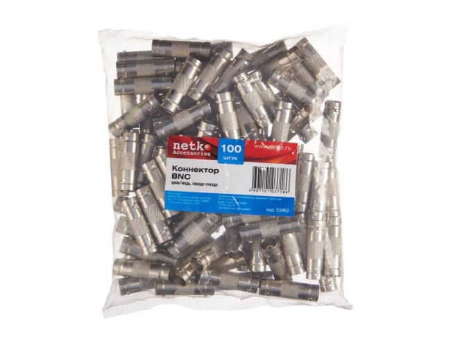 Коннектор BNC гнездо-гнездо, цинк/медь NETKO Optima