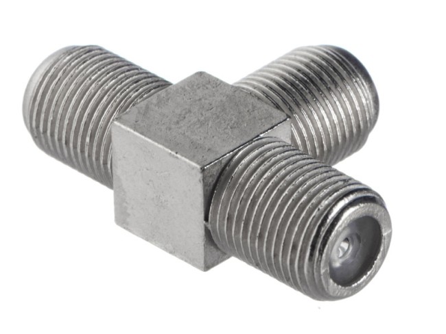 Переходник соединитель на 3 гн F тройник (цинк), NETKO Optima 20 шт