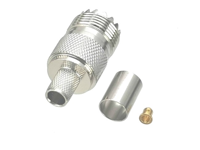 ВЧ-разъём UHF(female) SO239 обжимной под кабель 5D-FB комплект 5 шт