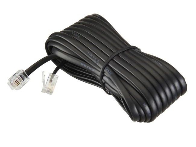 Удлинитель телефонный (6р4с) 7 метров / черный NETKO Optima Удлинитель телефонный (6р4с) 7 метров / черный NETKO Optima
