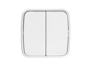 Выключатель накладной двухклавишный, 10A, пластик, IP20, цвет белый NETKO Optima Electric 20 шт Выключатель накладной двухклавишный, 10A, пластик, IP20, цвет белый NETKO Optima Electric 20 шт