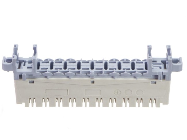 Плинт ТК с нормально замкнутыми контактами, PBT, 10 пар, cat,5e, металлические контакты, универсальный, нумерация (0-9), бело-серый NETKO Optima Плинт ТК с нормально замкнутыми контактами, PBT, 10 пар, cat,5e, металлические контакты, универсальный, нумерация (0-9), бело-серый NETKO Optima