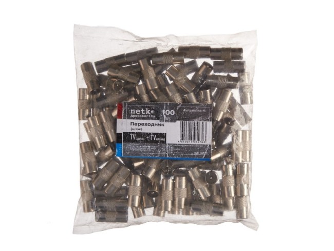 Переходник шт TV - шт TV (цинк), NETKO Optima 20 шт