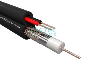 Кабель комбинированный RG59 CCA+2x0.75 мм2 75 Ом outdoor, плоский 30 м