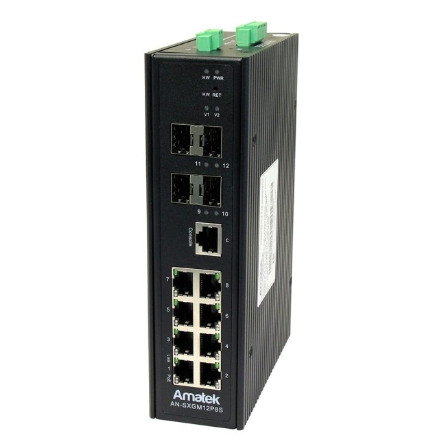 AN-SXGM12P8S - промышленный 12-портовый управляемый L2+ гигабитный коммутатор с HiPoE до 360Вт AN-SXGM12P8S - промышленный 12-портовый управляемый L2+ гигабитный коммутатор с HiPoE до 360Вт