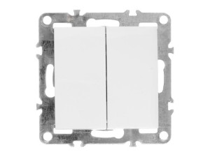 Выключатель двухклавишный, встраиваемый в рамку, 10A, пластик, IP20, цвет белый NETKO Optima Electric Выключатель двухклавишный, встраиваемый в рамку, 10A, пластик, IP20, цвет белый NETKO Optima Electric