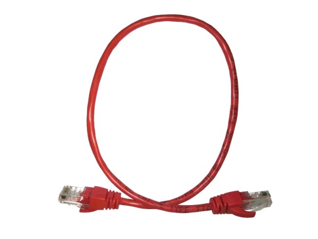 Патч-корд Technolink UTP4 cat 5e, ВС, LSZH, красный, литой коннектор