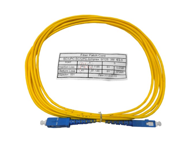 Патч-корд оптический соединительный SC-SC/UPC SM Simplex 3.0мм 9/125,