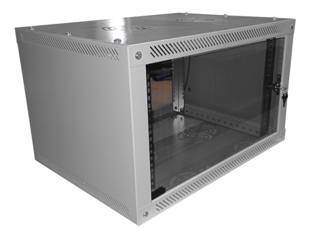 Шкаф настенный 6U серия NOP3 (600х600х367), передняя дверь стекло, разборный, серый Netko Шкаф настенный 6U серия NOP3 (600х600х367), передняя дверь стекло, разборный, серый Netko