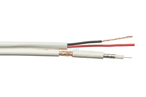 Кабель комбинированный 3C-2V+2x0.5 мм2 75 Ом, белый, плоский, 20 м