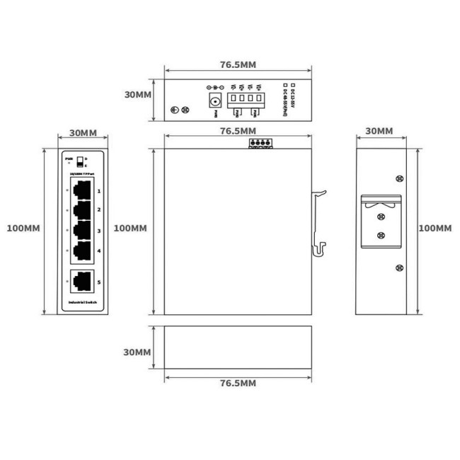 AN-SX5P4 - промышленный 5-портовый коммутатор с PoE до 120Вт AN-SX5P4 - промышленный 5-портовый коммутатор с PoE до 120Вт