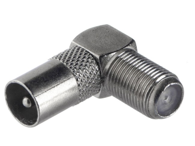 Переходник гн F - шт TV угловой (цинк), NETKO Optima 10 шт