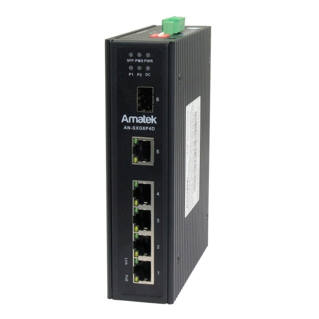 AN-SXG6P4D - промышленный 6-портовый гигабитный коммутатор с HiPoE до 180Вт AN-SXG6P4D - промышленный 6-портовый гигабитный коммутатор с HiPoE до 180Вт