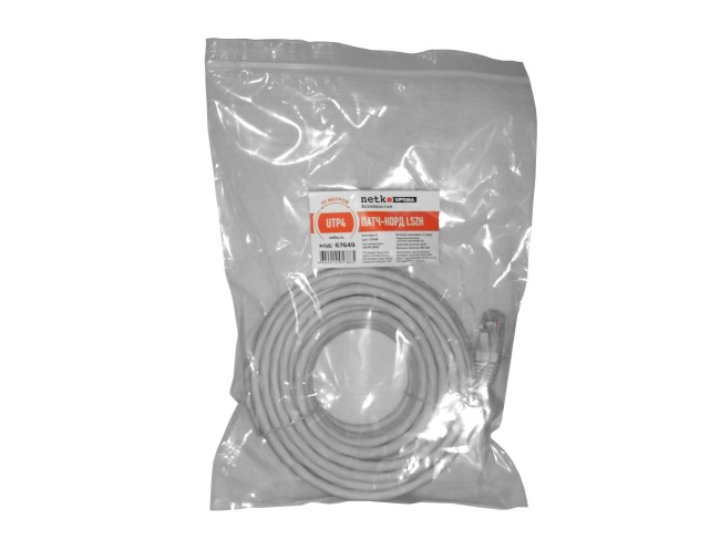 Патч-корд UTP4 rj45-rj45, cat.6, BC, LSZH, серый, литой коннектор NETKO Optima Патч-корд UTP4 rj45-rj45, cat.6, BC, LSZH, серый, литой коннектор NETKO Optima
